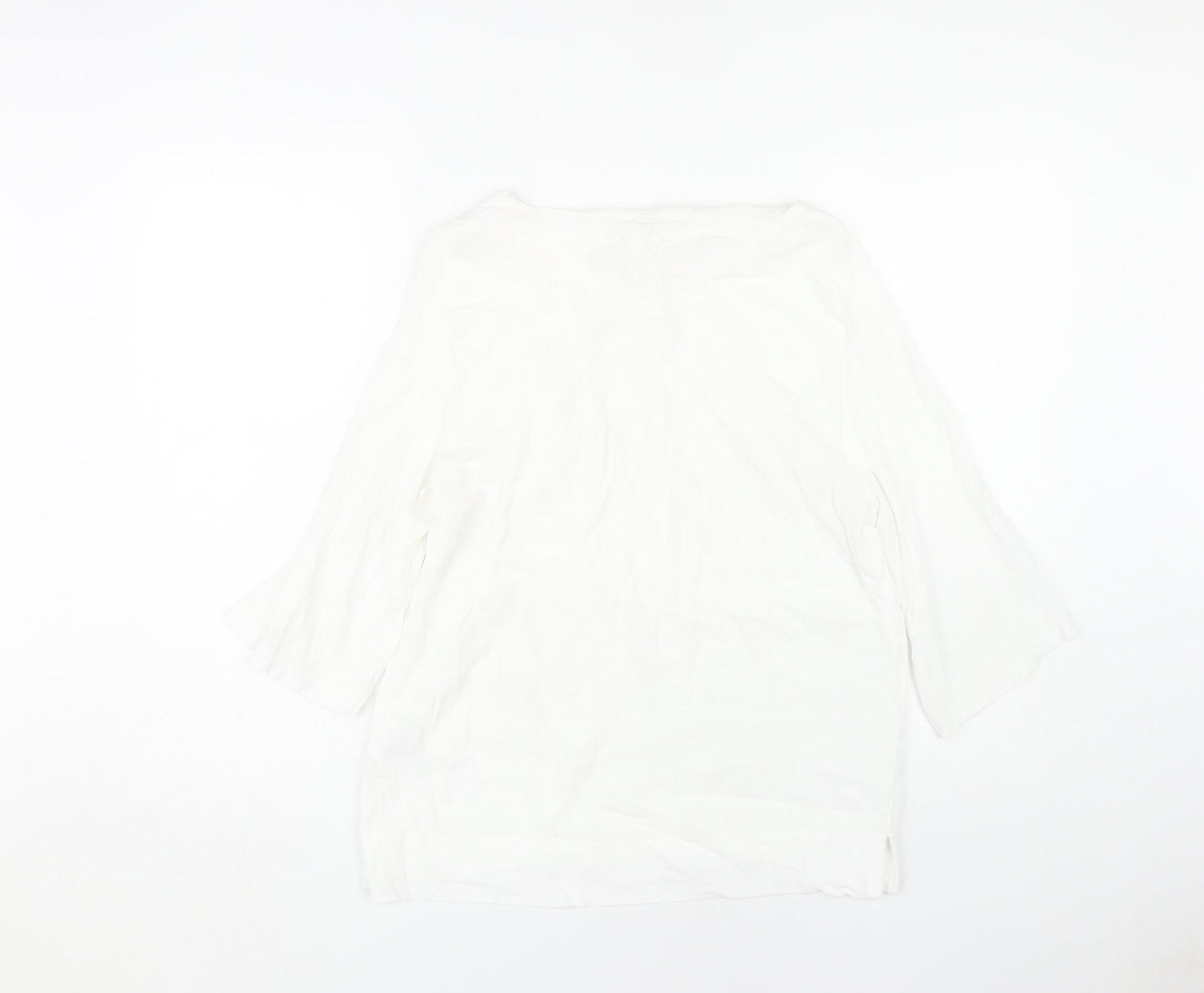 H&M Women's White 3/4 Sleeve Top, Size 10