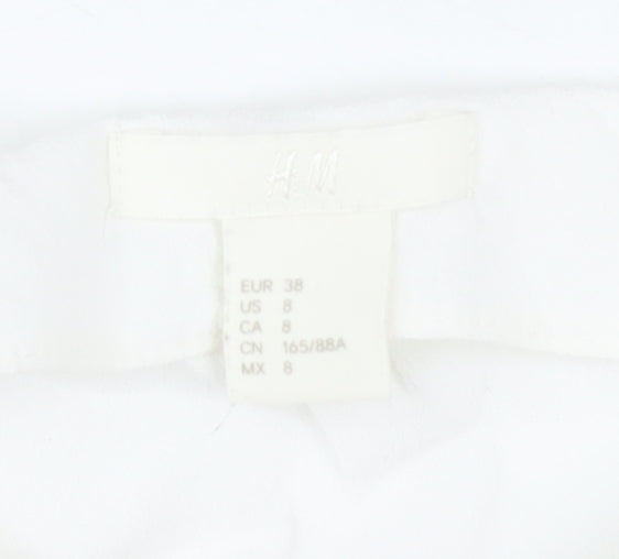 H&M Women's White 3/4 Sleeve Top, Size 10