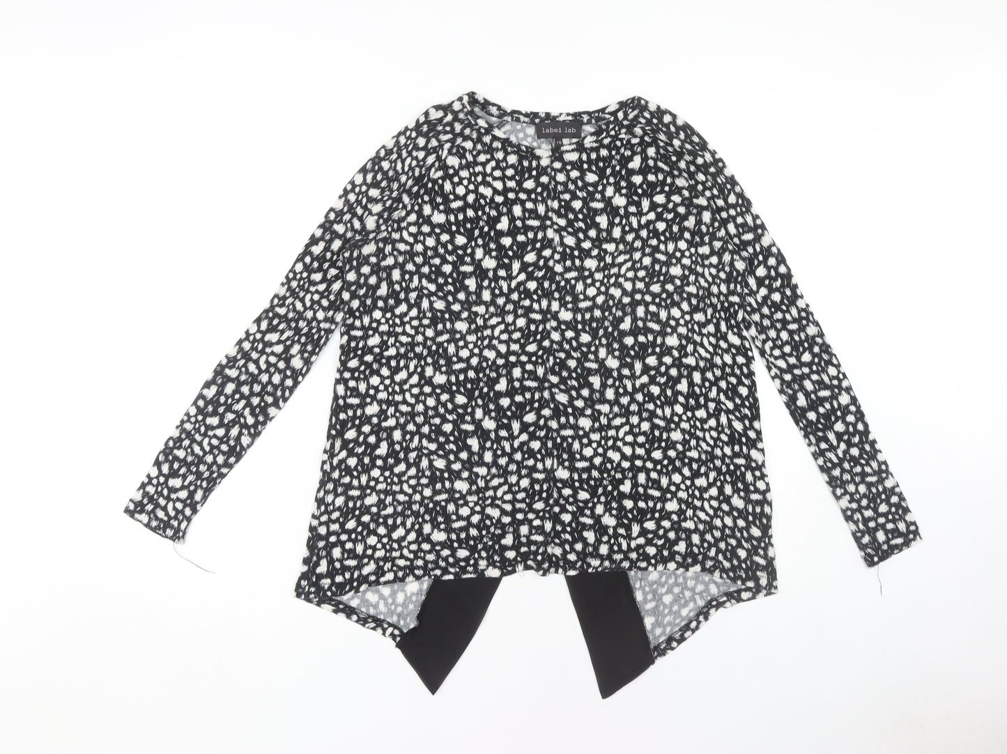 Label Lab Women's Black Animal Print Top Size 10