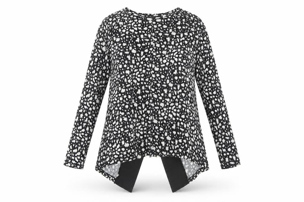Label Lab Women's Black Animal Print Top Size 10