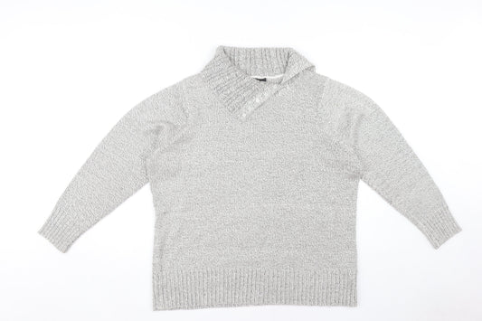 BM Collection Women's Grey Large Pullover Jumper