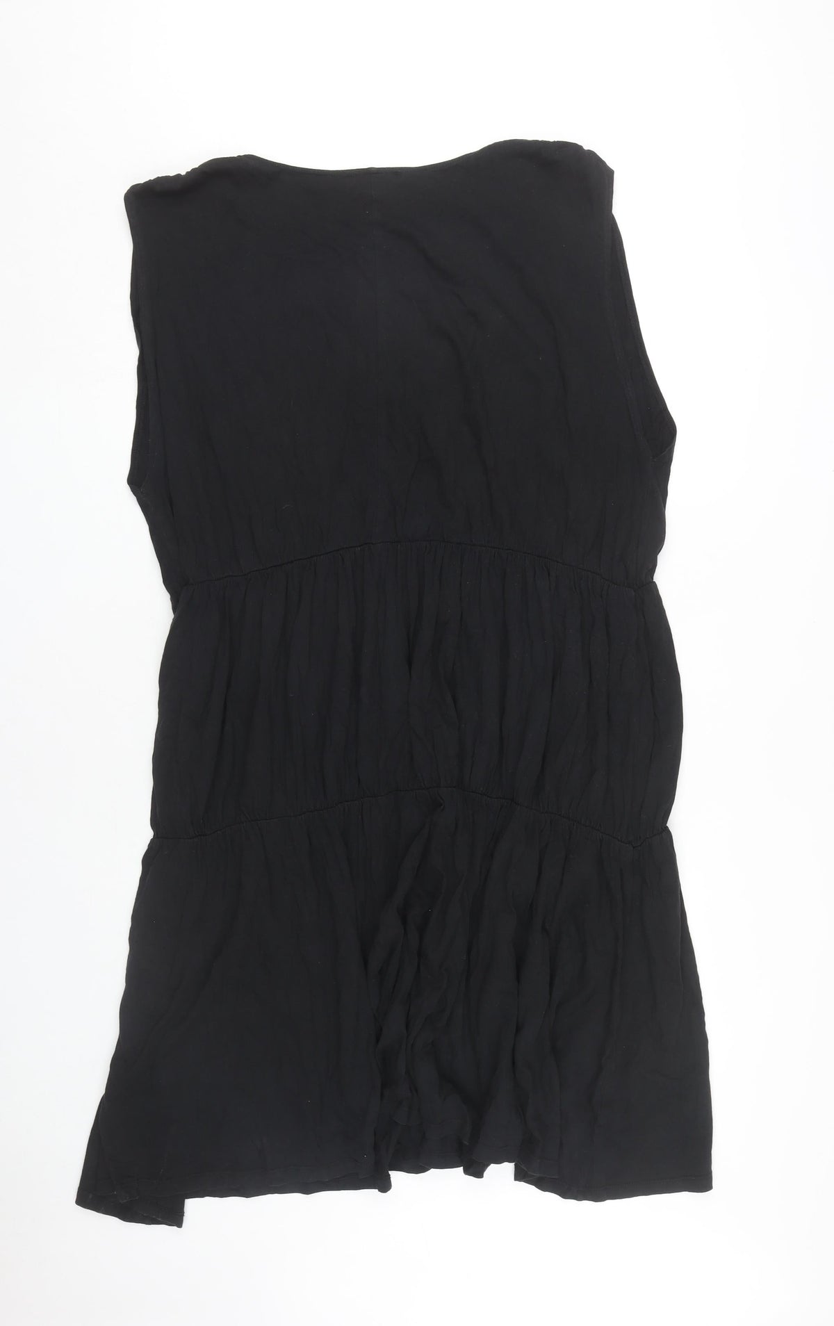 Zara Women Black Sleeveless V-Neck Dress XL