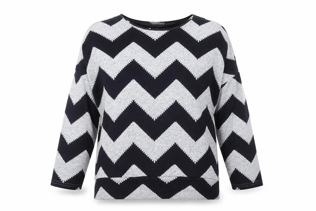 Apricot Women's Grey Chevron Pullover Jumper Size 12
