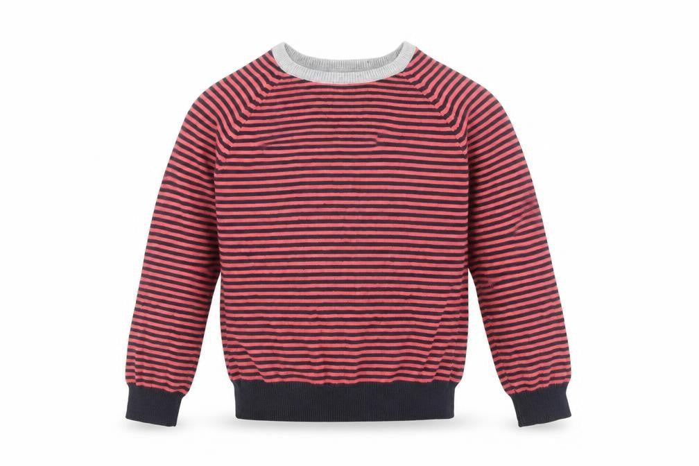 Cotton On Kids Boys Red Striped Pullover Jumper 8 Years