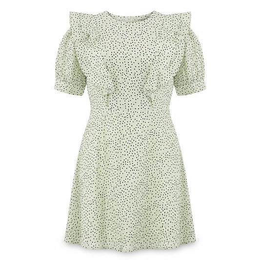 New Look Women's Green A-Line Polka Dot Dress Size 10