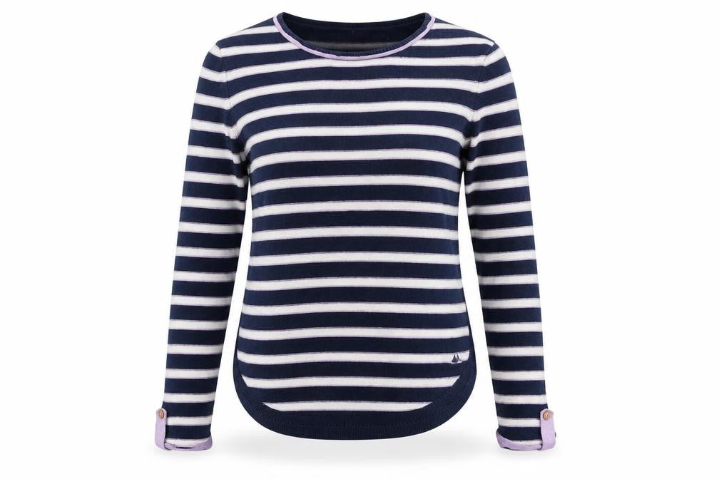 Mantaray Women's Blue Striped Pullover Jumper Size 12