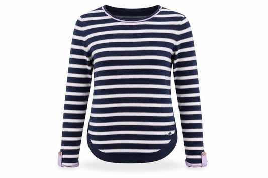 Mantaray Women's Blue Striped Pullover Jumper Size 12