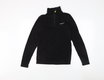 Additional front view of Gelert boys’ black fleece pullover sweatshirt 11-12 yrs