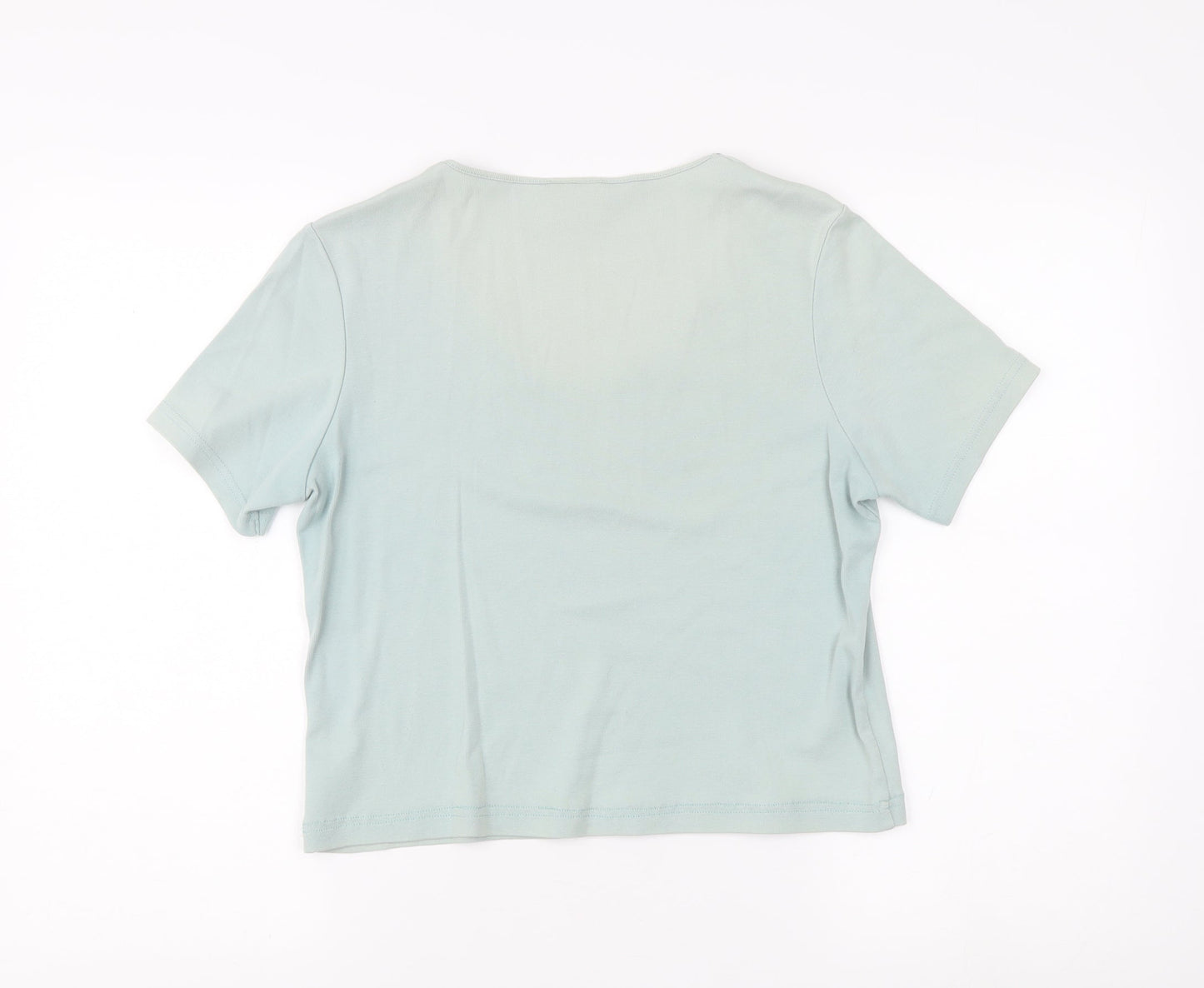Eastex Women's Blue Embroidered T-Shirt - Size 10