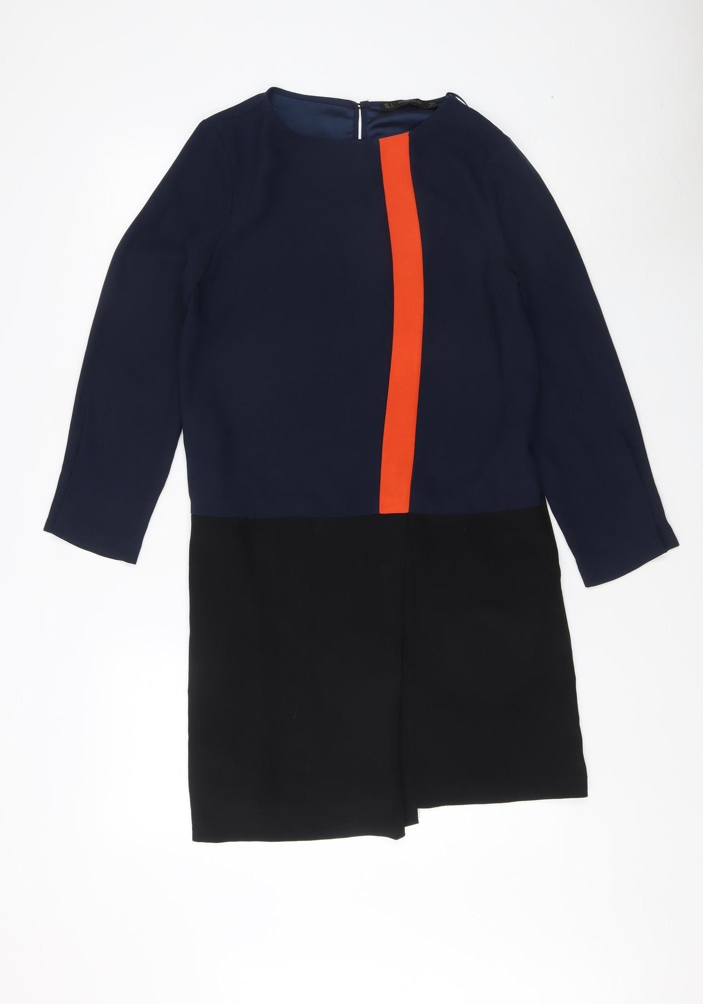 Zara Women's Blue Colourblock Dress, Size S