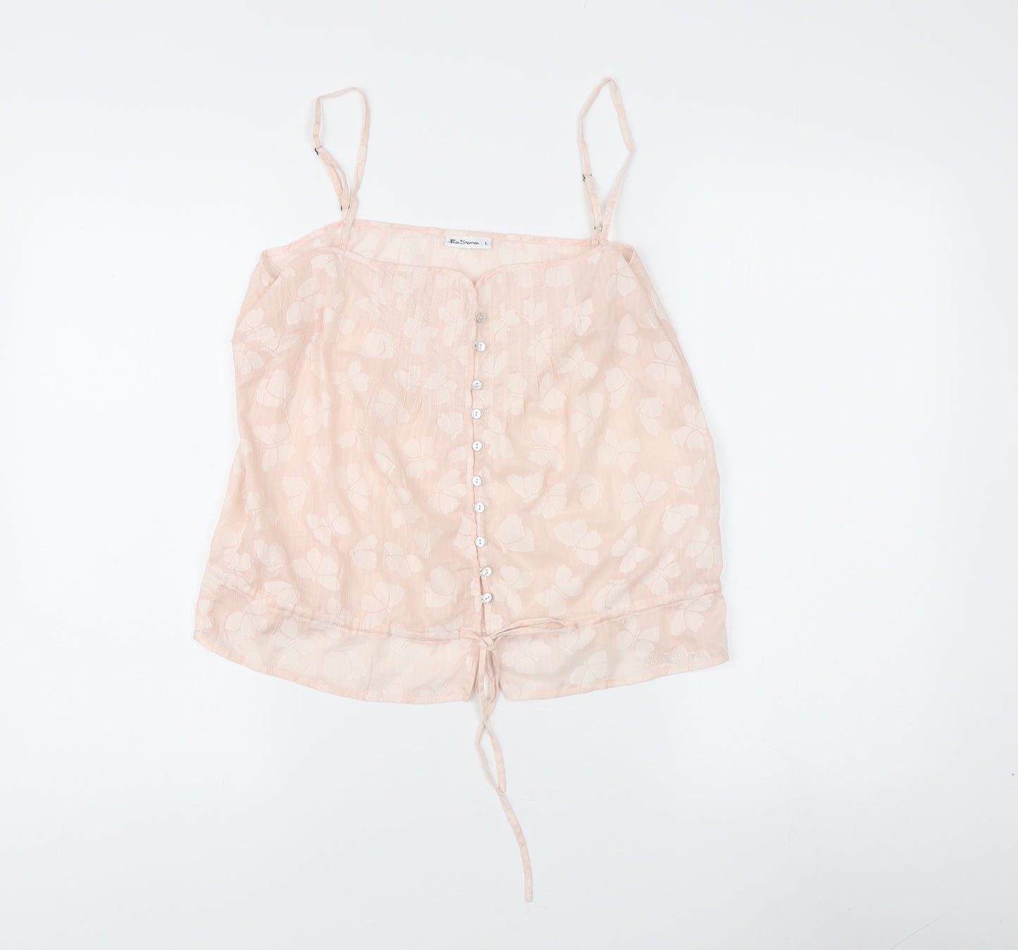 Ben Sherman Pink Camisole Blouse Women L Summer Floral
