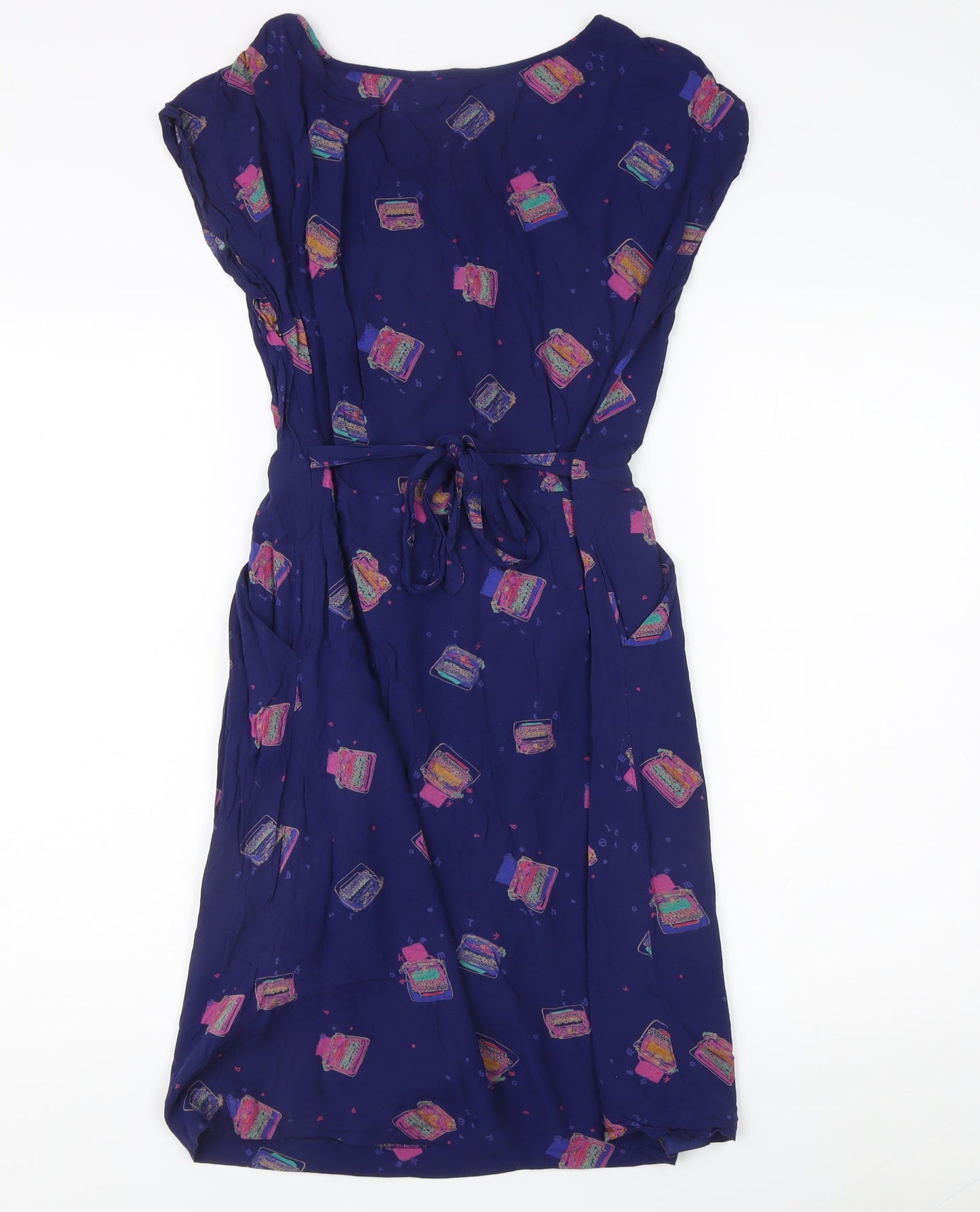 White Stuff Women’s Blue Geometric Dress, Size 8