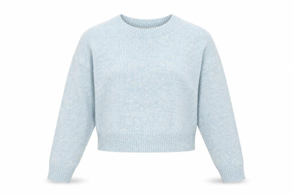 H&M Women Blue XS Crew Neck Acrylic Pullover Jumper