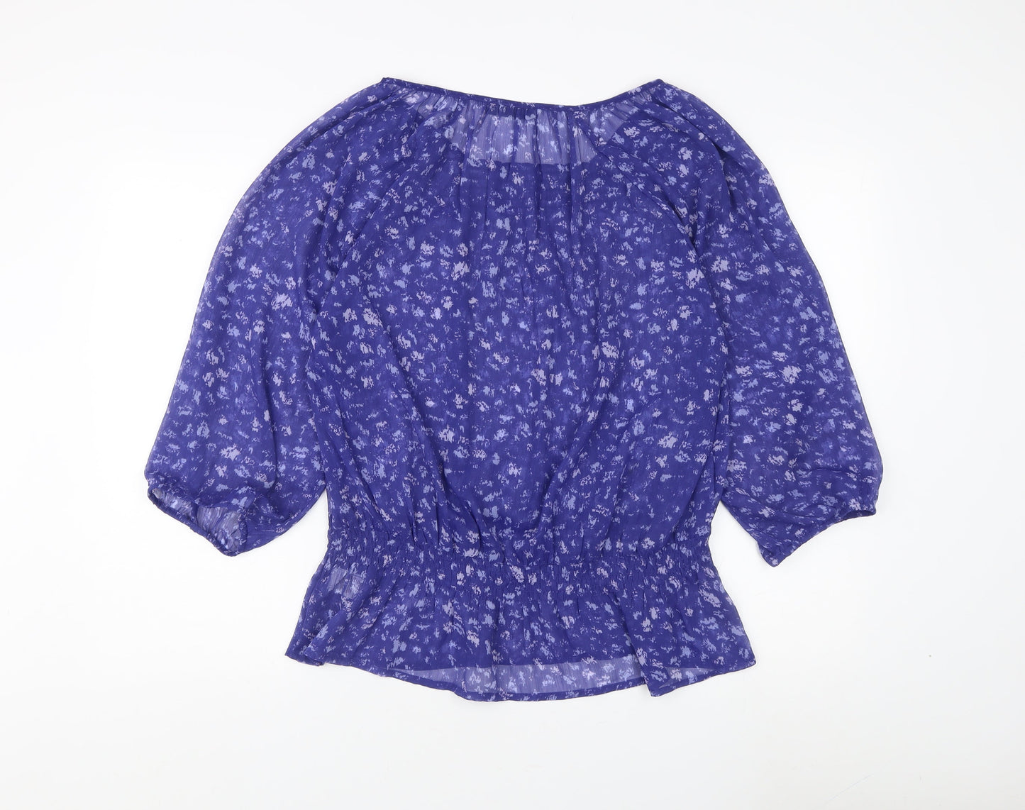 Fransa Women's Blue Floral Tunic Blouse M