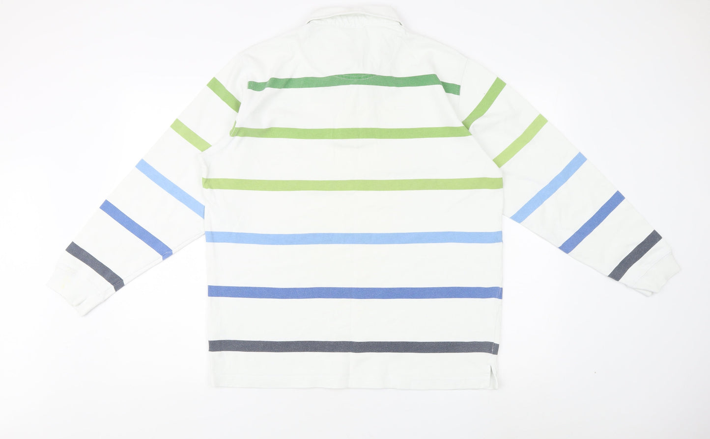 Cotton Traders Men's M Striped Pullover White