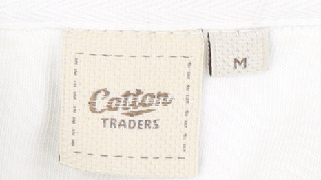 Cotton Traders Men's M Striped Pullover White