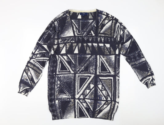Next Women's Multicoloured Geometric Pullover Jumper Size 14