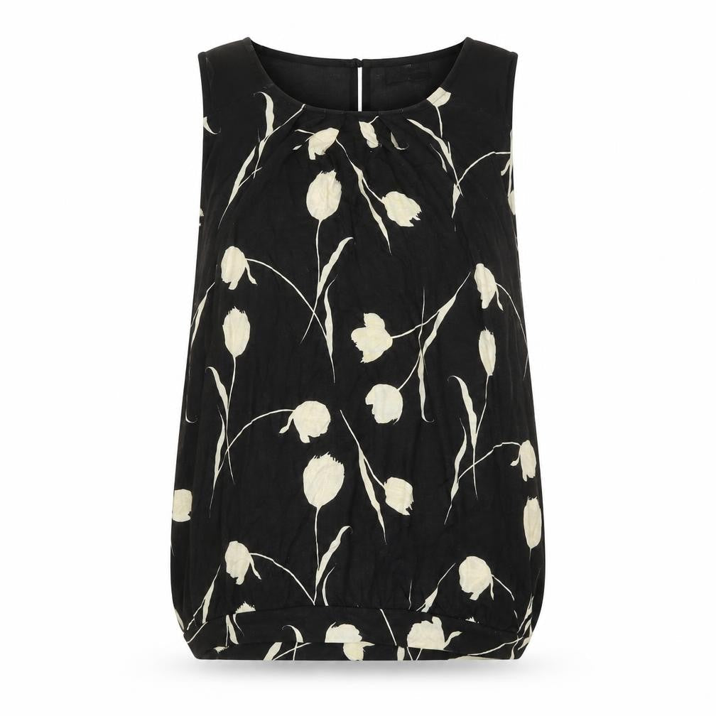 Next Women's Black Floral Tunic Blouse Size 10