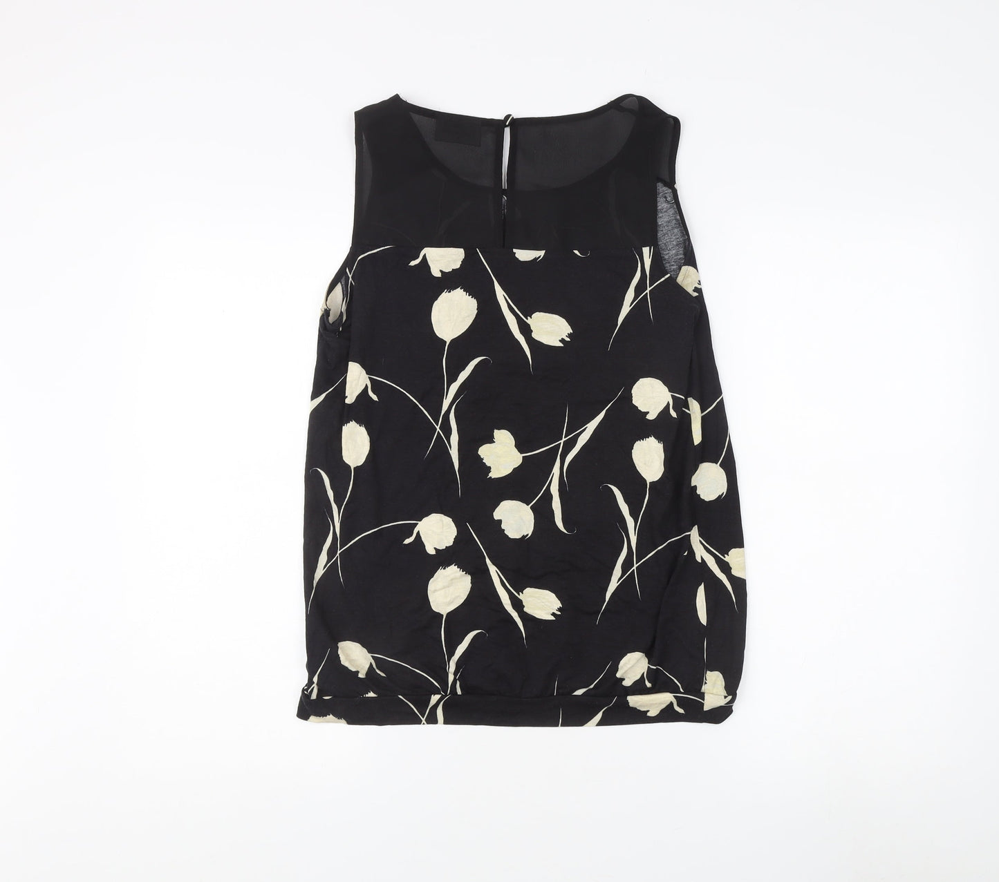 Next Women's Black Floral Tunic Blouse Size 10
