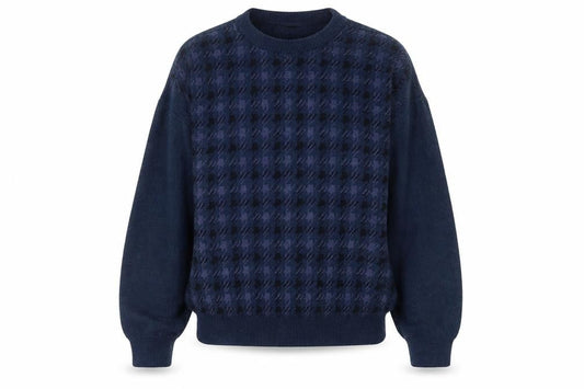 Farah Men's Blue M Check Pullover Jumper