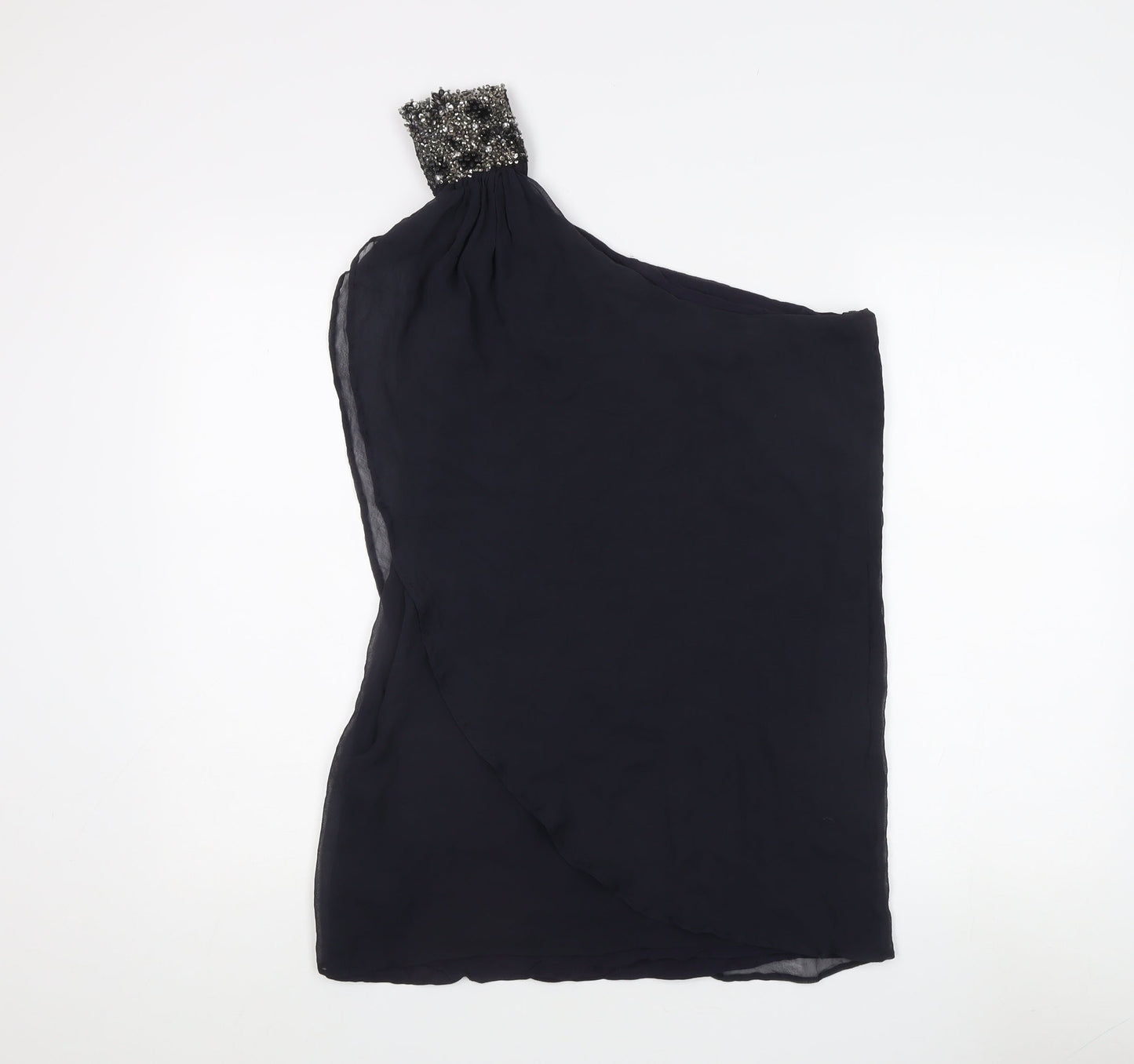 French Connection Women’s Black One Shoulder Beaded Top