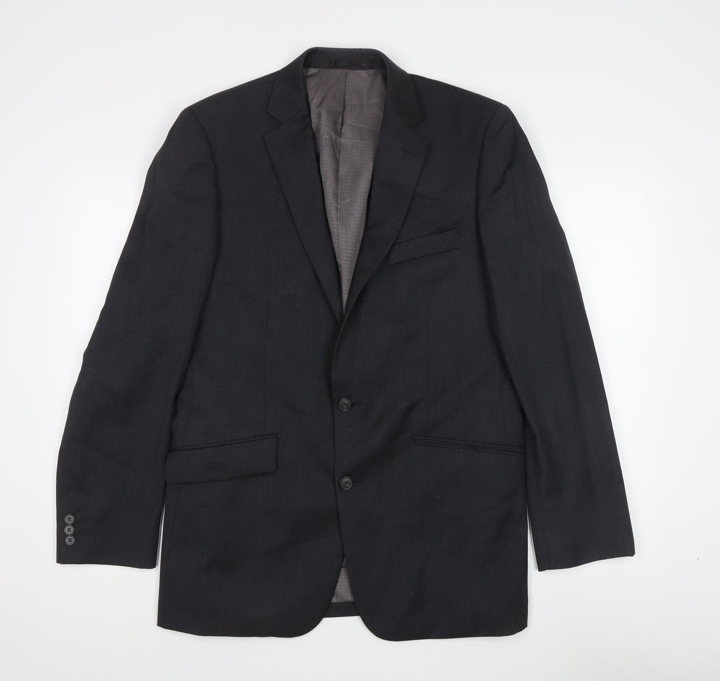 Jeff Banks Mens Grey Wool Blazer, Size 40, Regular Fit