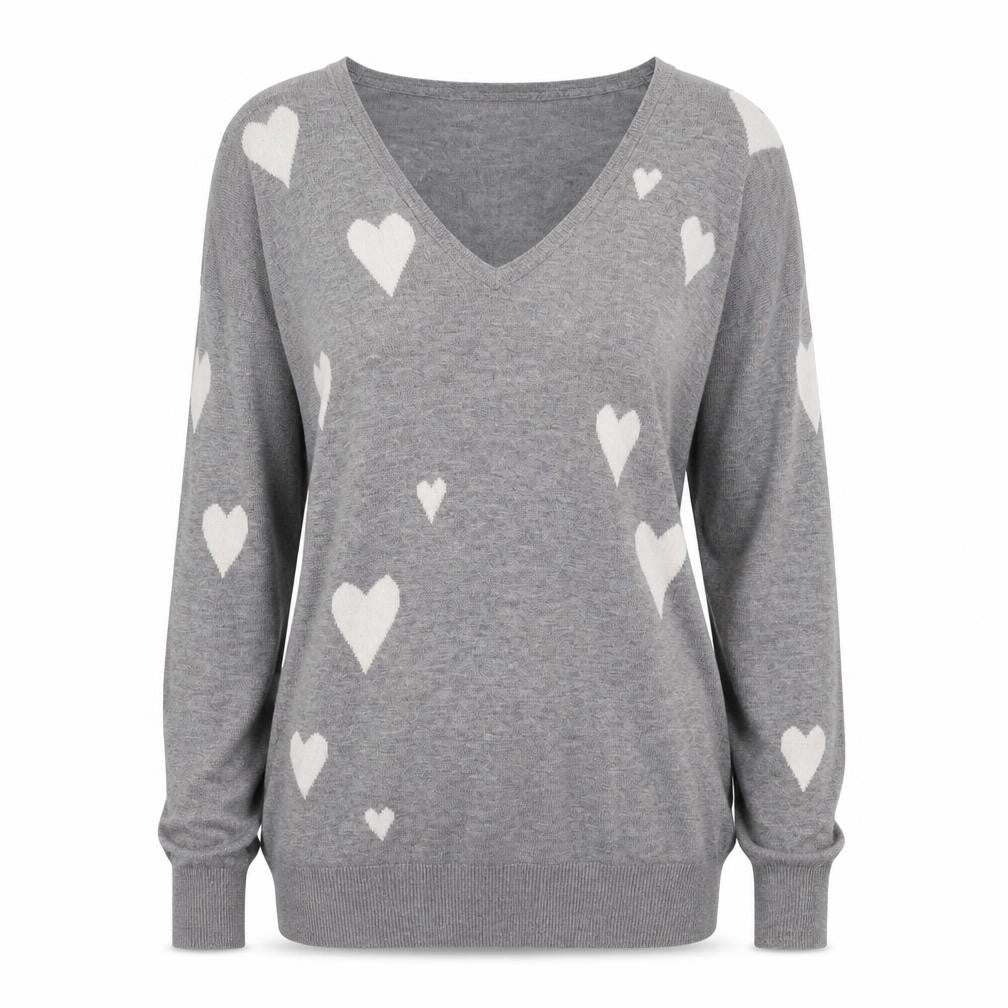 Baukjen Women's Grey Heart Pullover Jumper, Size 6