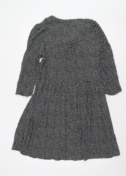Marks & Spencer Black Geometric Women's Dress Size 12