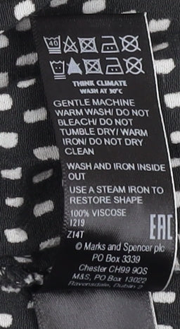 Marks & Spencer Black Geometric Women's Dress Size 12