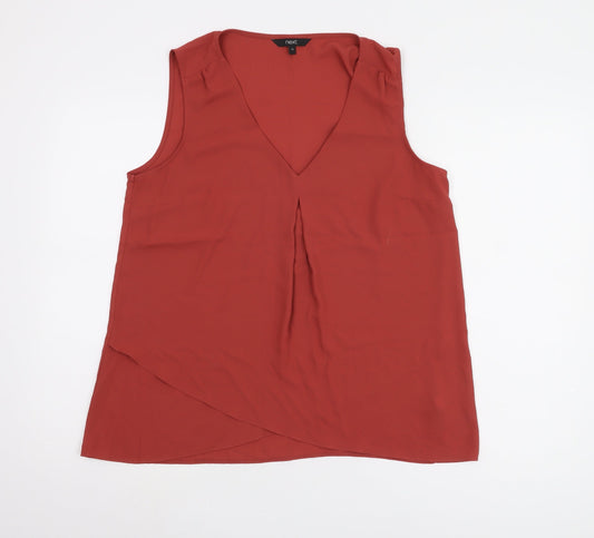 Next Red V-Neck Sleeveless Blouse Size 14