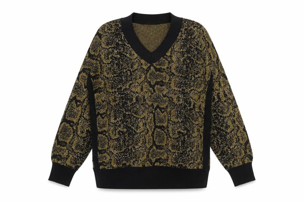 River Island Women's Black Animal Print Pullover Jumper
