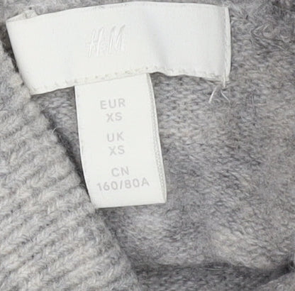 H&M Women's Grey Roll Neck Pullover Jumper XS