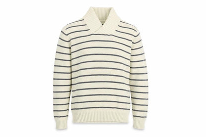H&M Men’s Beige Roll Neck Striped Pullover - Size L