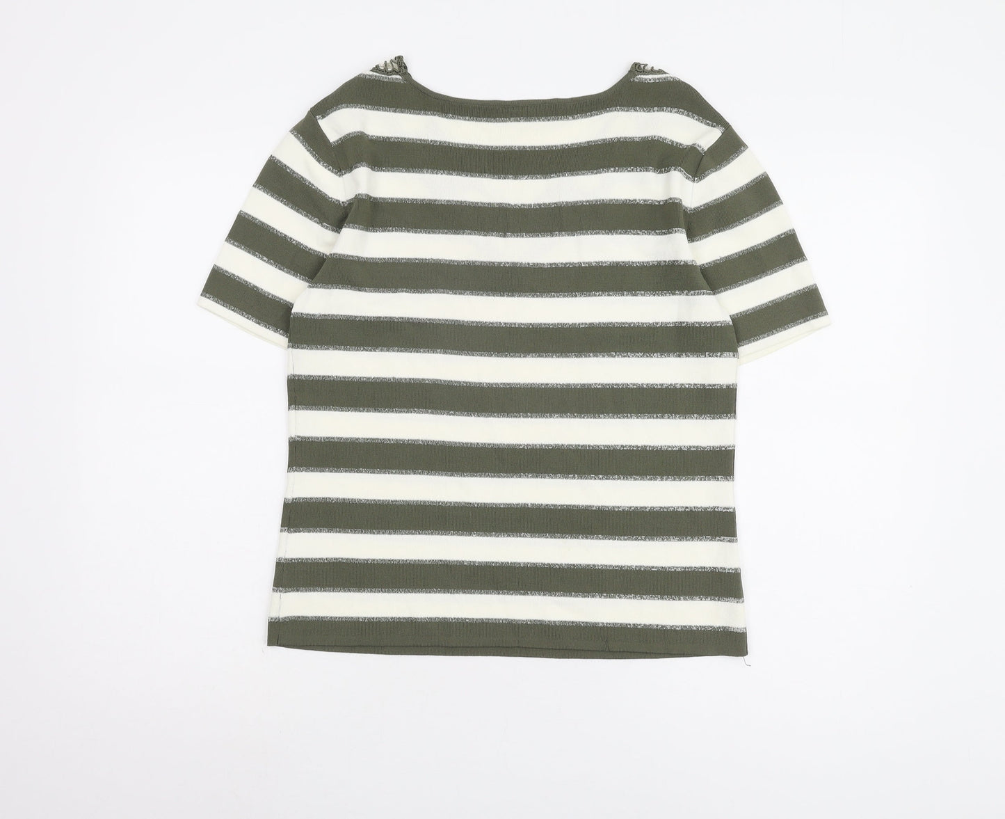 Roman Originals Women's Green Striped T-Shirt M