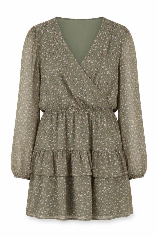 Jacqueline de Yong Green Floral Dress, Size 12