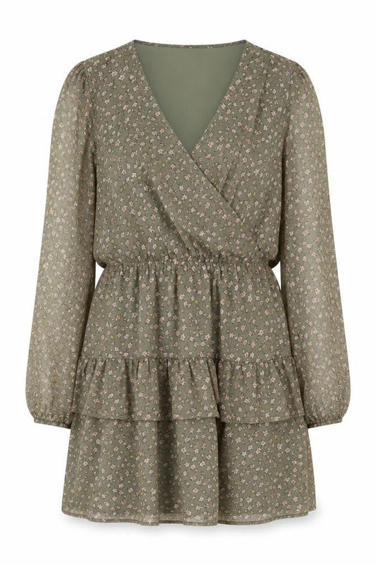 Jacqueline de Yong Green Floral Dress, Size 12