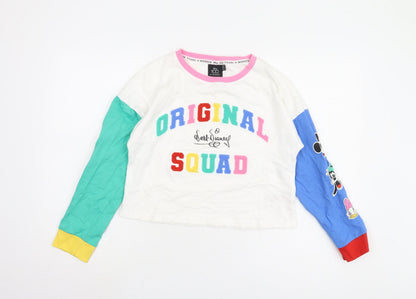 Front view of Disney girls’ multicoloured pullover sweatshirt 11 years