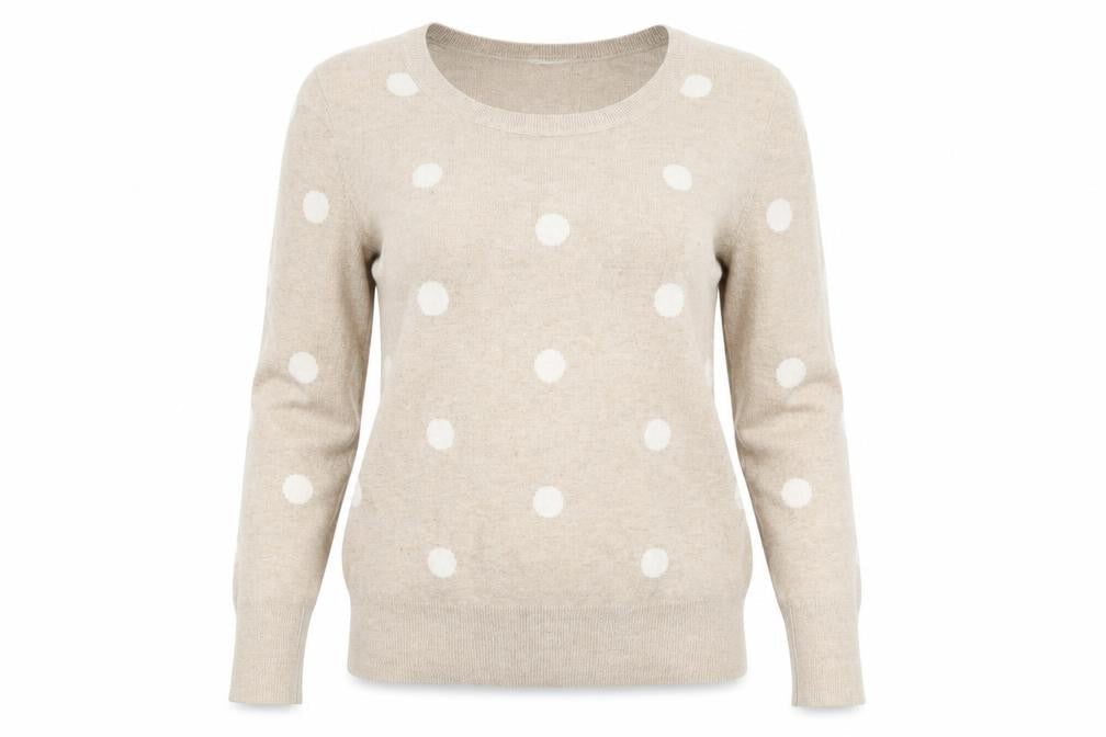 Gap Women’s Beige Polka Dot Pullover Jumper, Size S