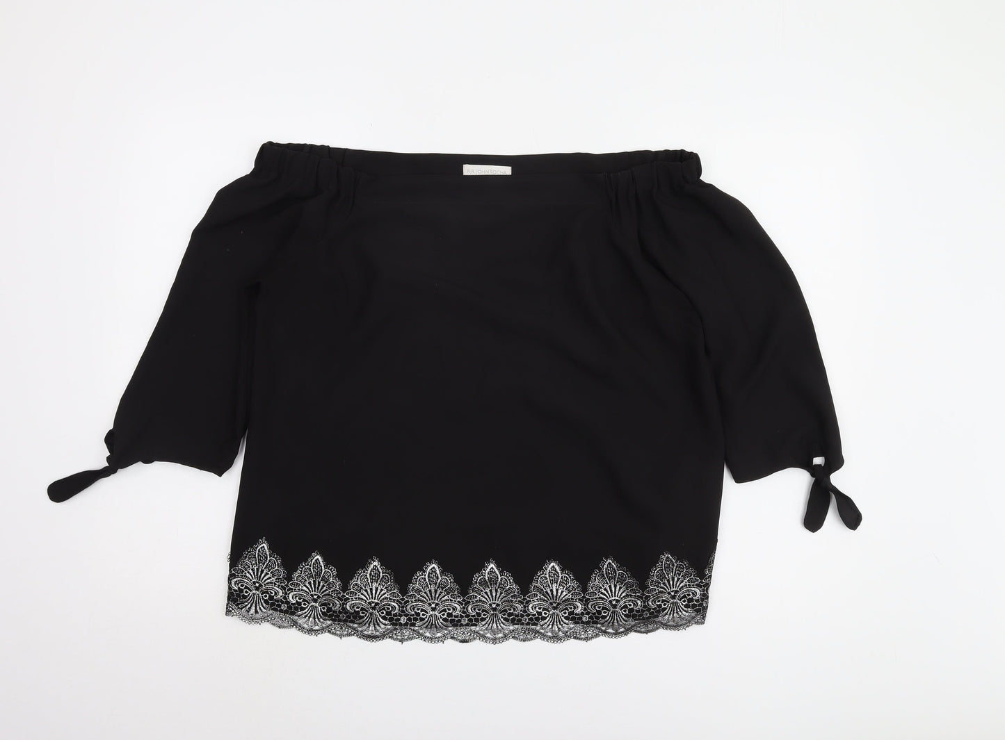 RJR John Rocha Black Off-Shoulder Top Size 14