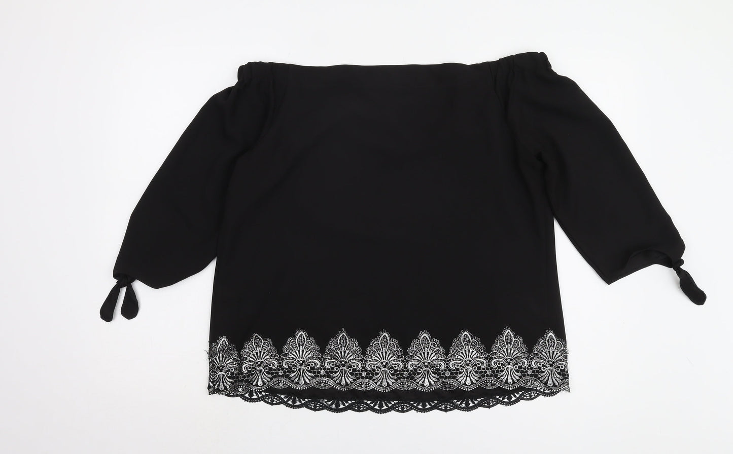 RJR John Rocha Black Off-Shoulder Top Size 14