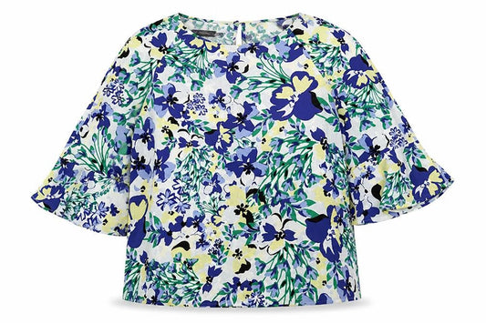 Marks and Spencer Women's Blue Floral Kimono Blouse 14