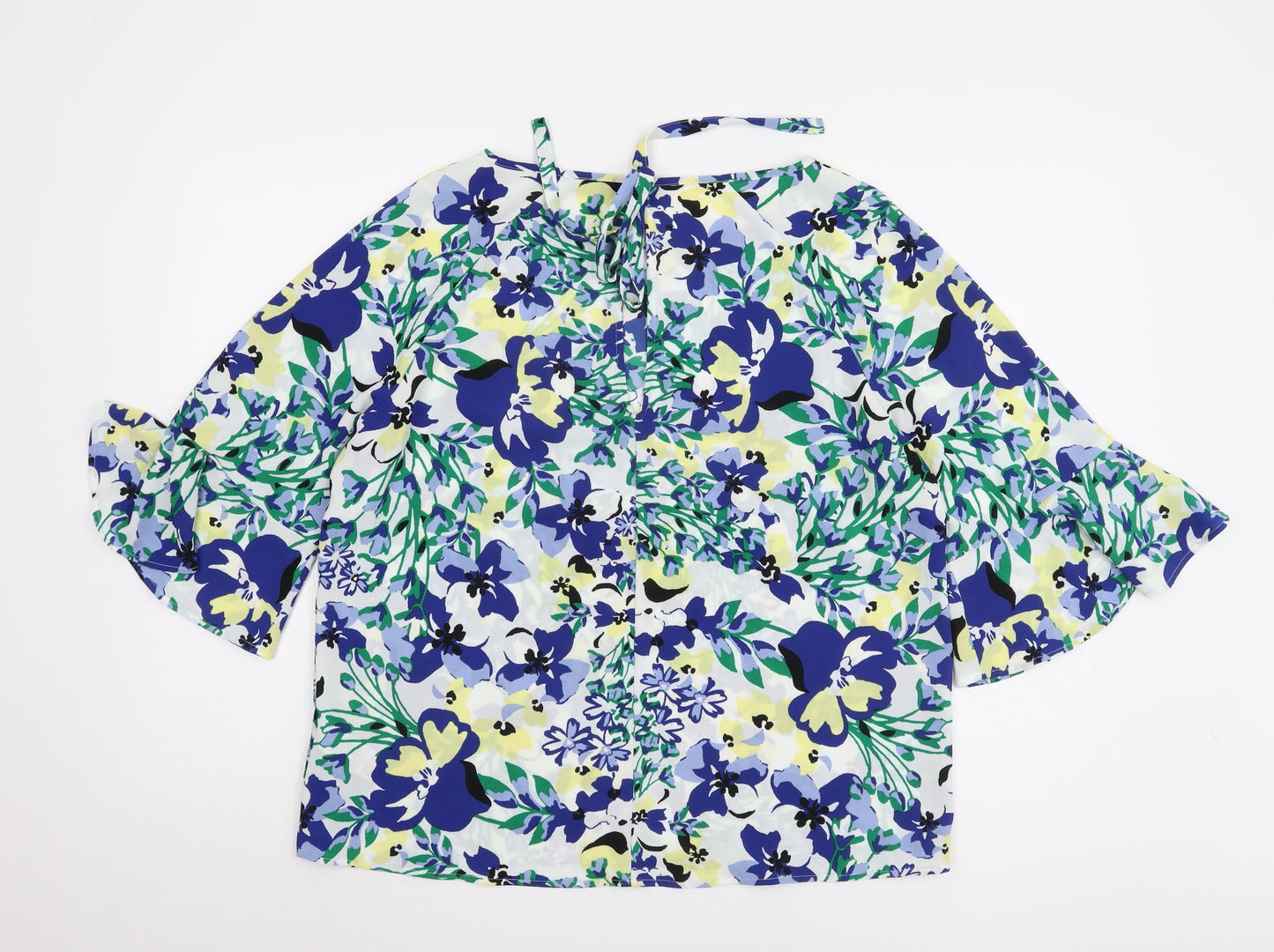 Marks and Spencer Women's Blue Floral Kimono Blouse 14