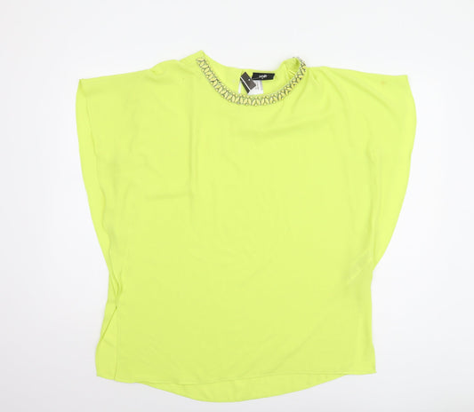 Wallis Women's Green Tunic with Beaded Neckline, M