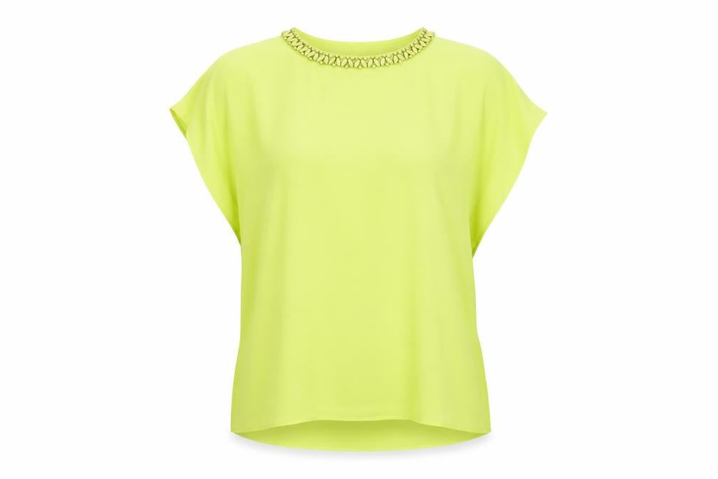 Wallis Women's Green Tunic with Beaded Neckline, M