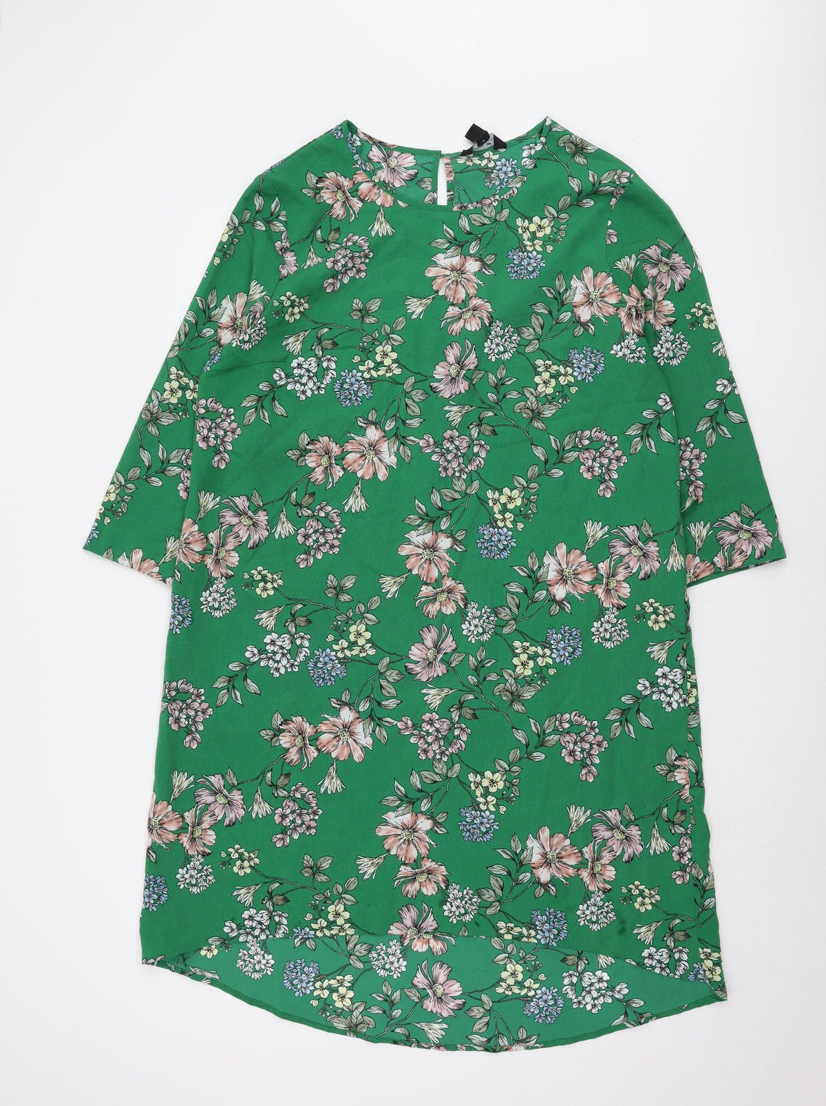 New Look Women's Green Floral Dress Size 14