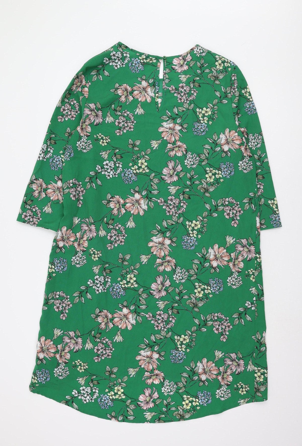 New Look Women's Green Floral Dress Size 14