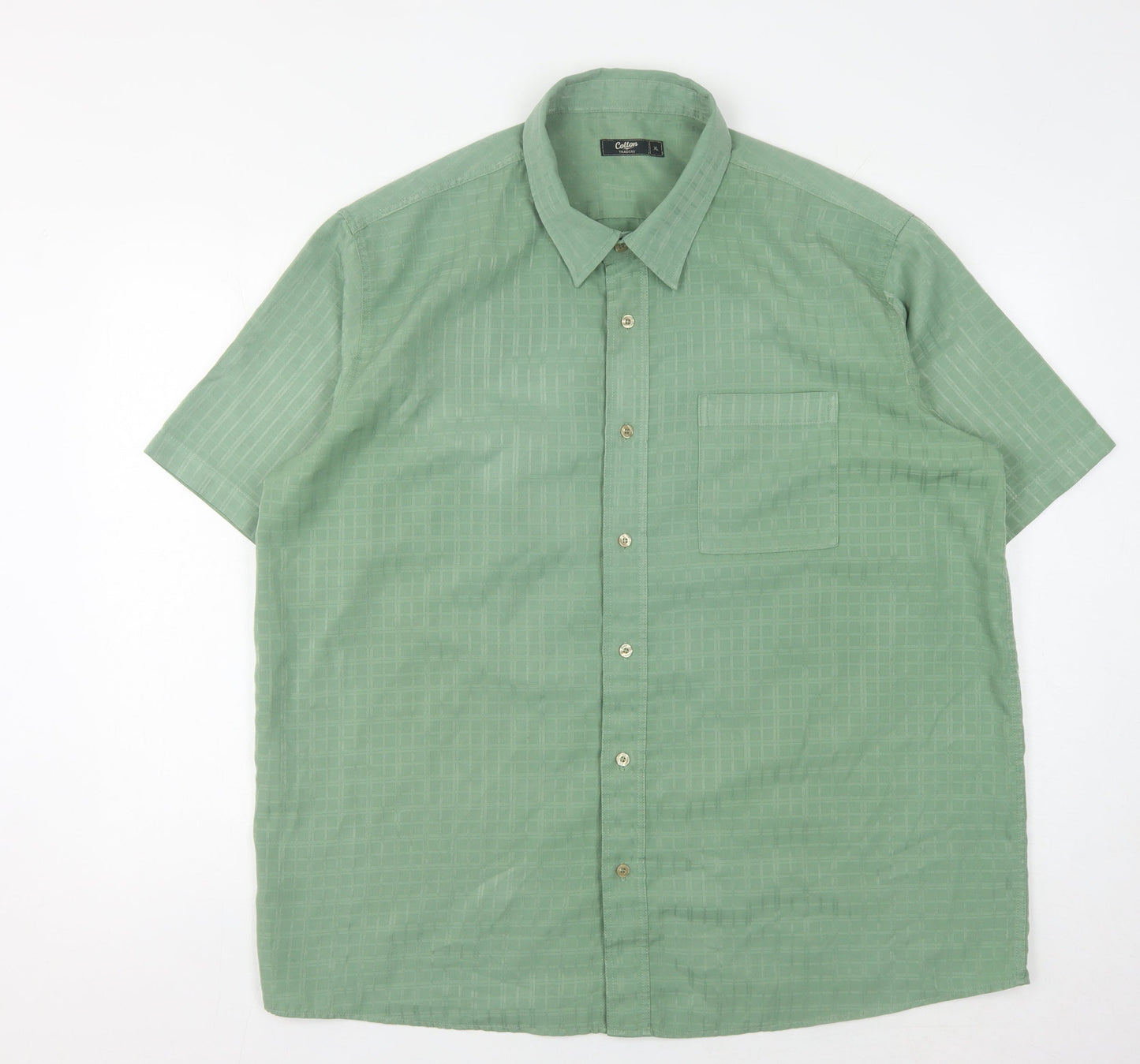 Cotton Traders Men's Green XL Casual Button-Up Shirt