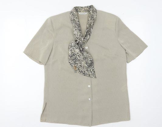 Berkertex Women's Beige Blouse - Size 12, Collared