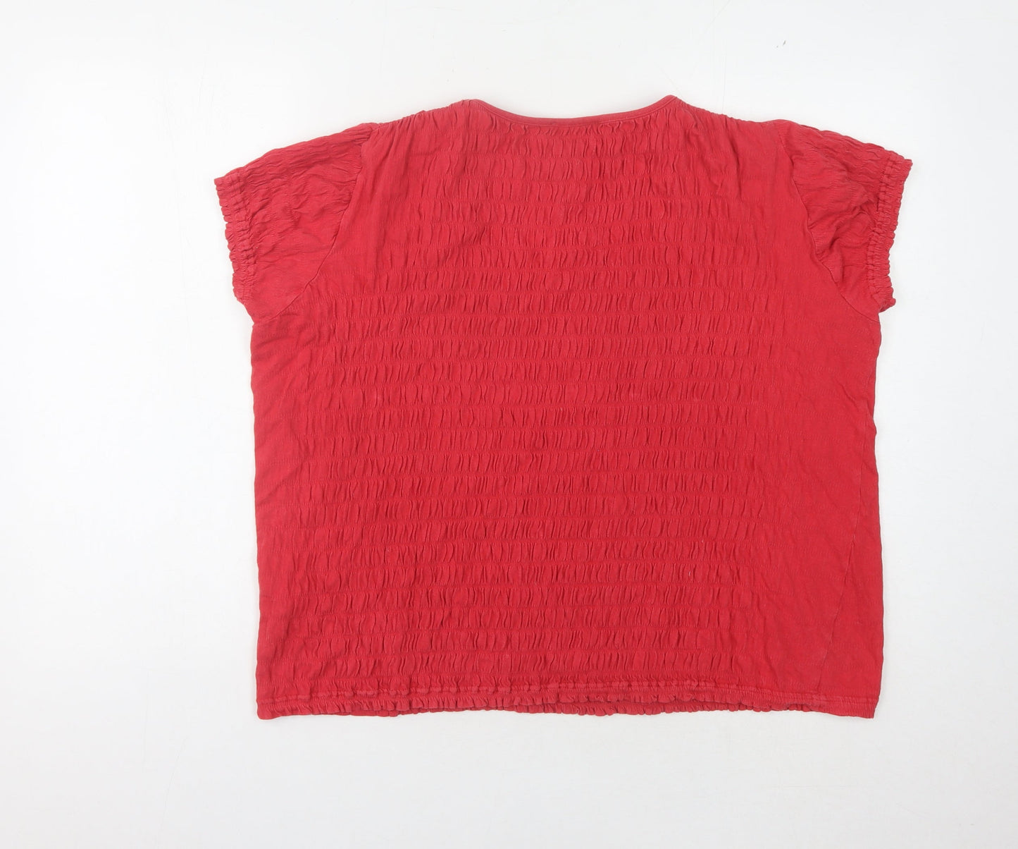 Afibel Women's Red Square Neck Relaxed T-Shirt