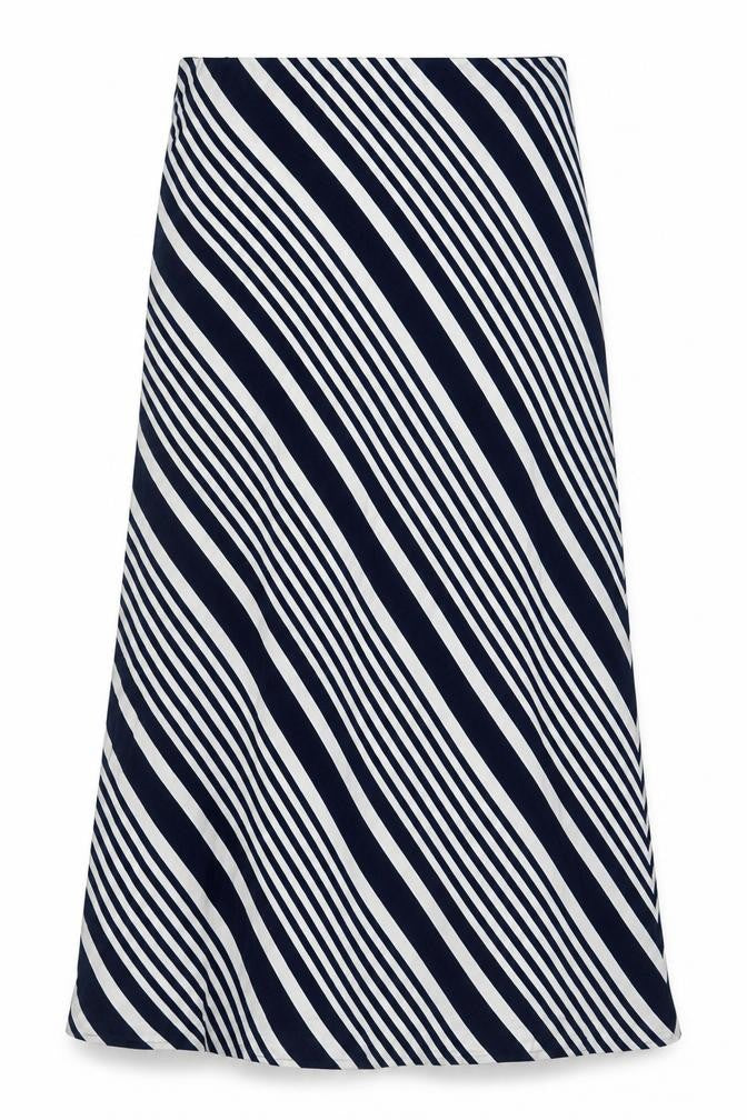 Max Studio Women's Blue Striped XL Skirt